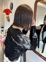 エヌヨンブンノイチ 茅ヶ崎(n1/4) 20代30代切りっぱなしボブタッセルボブ顔周りレイヤーオリーブ