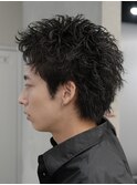 渋谷ルーズショートスパイキーショートパーマアップバングヘア
