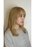 透明感抜群◎ブリーチで作るまろやかベージュ/前髪あり