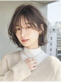 【ブルベ夏】垢抜けシースルーバング×大人ニュアンスパーマボブ