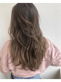__ベージュ×ハイライト×ほつれウェーブ