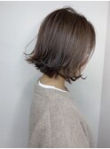 グレージュ_外ハネボブ,アッシュブラウン,ネオウルフ