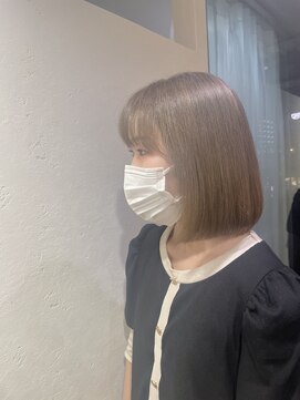 エヌプラス(N+) 黒髪グラデヘアーオリーブグレー小顔に見せるヘアココアベージュ
