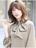大人かわいい/ひし形レイヤー/ベージュアッシュ/20代30代40代