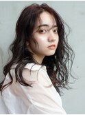 重めレイヤーカット_チェリーブラウンフェミニンロング_39227
