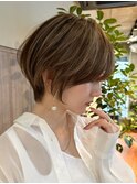 ハイライトショートヘアダブルカラーイルミナカラーオージュア