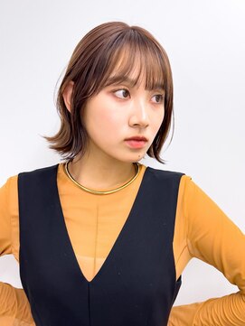 エアー 横浜(AIR) 【長谷川】外はねピンクベージュミディアム