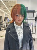 デザインツートンカラー/オレンジ×グリーン