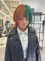 ギグスダブル 栄久屋大通店(gigs double)&nbsp;デザインツートンカラー/オレンジ×グリーン