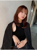 レイヤーカット×暖色系ブラウン