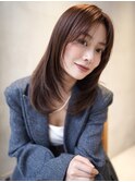 ミディアムレイヤーカットボブウルフ/10代20代/インナーカラー