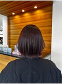 ふわふわ外はねボブ×30代赤みブラウン
