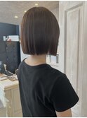 福山美容室caary 切りっぱなしボブ髪質改善ストレート20代10代