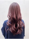 美髪チェリーブラウン顔周りレイヤーロング_ba541531