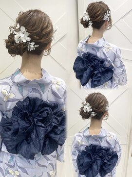 ハウス(HAUS.) 横浜駅浴衣着付けヘアアレンジサイドシニヨン/カチモリ/羊ヘア