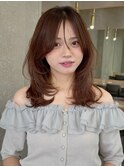 暗めカラー/韓国風巻き/レイヤーカット/髪質改善/縮毛矯正/池袋
