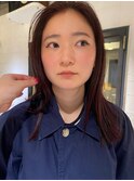 ブリーチなし暖色カラーミディアムヘア暖色系カラー