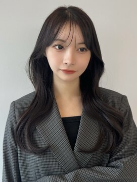 ソラ 広尾店(SORA) ロングレイヤー/ダークグレー/顔周りカット