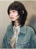 ミディアムウルフカット/ハッシュカット