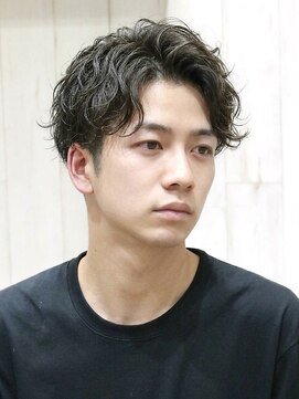 ヨシザワインク ハコザキ 水天宮前 日本橋人形町(YOSHIZAWA Inc.HAKOZAKI) 束感メンズパーマツイストスパイラル短髪アップバング