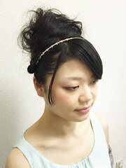 【下北沢＊I'll b hair＊】ルーズおだんご編込みカチューシャ