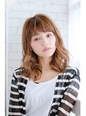 毛先重めのAラインミディアム
