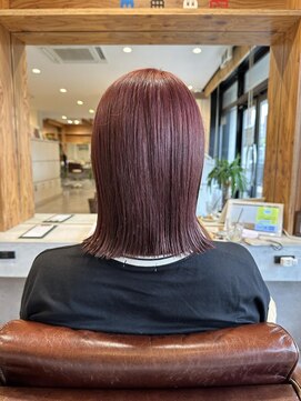 アドラーブル 駅南店(adorable) 20代30代40代シアーピンク透明感くびれボブ外ハネ乾かすだけ