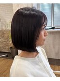 内巻きボブ/ピンクブラウン
