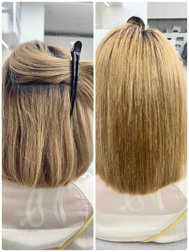 ビューブルー 亀戸錦糸町(VIEW BLUE) 美髪シアーカラーピンクブラウンショートカット切りっぱなしボブ