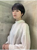 ショートマッシュ*前髪ありショートカット*黒髪*30代40代50代