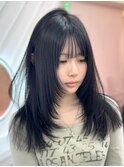 イメチェン外ハネボブ美髪ワイドバングミディアムレイヤーカット