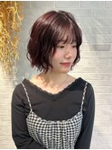ブリーチなしボルドーカラー