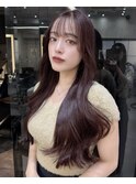 ミニウルフレイヤーカット顔周りカット前髪カット韓国ロング池袋