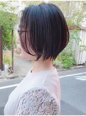 Say.くびれショート丸みショートオリーブグレー暗めカラー表参道