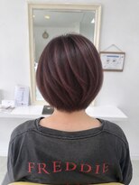 アトリーチェ 六科店(ATTRICE)&nbsp;大人かわいい丸みショートボブ×カシスブラウン
