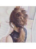 【WORKS】簡単アレンジ☆ざっくり編みこみまとめ髪☆
