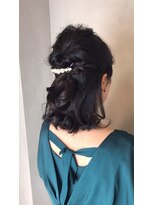 ラトリエ ブロカント 立川北口店(L'atelier BROCANTE)&nbsp;ハーフアップ 結婚式 ブライダル 二次会 ノットヘア