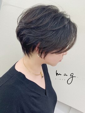 アヴァロン(AVALON) 【mag  ginza】襟足スッキリ立体感ショートボブ×ハイライト