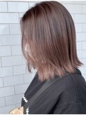 ▼ぱっつんロブミルクティーベージュ
