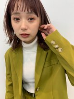 ピンクベージュインナーカラーフェザーバンク[表参道/表参道駅]