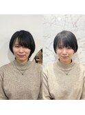 乾かすだけで似合う髪型になるショートヘア