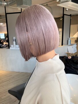 ベレーザ 渋谷(BELEZA) ba363_ニュアンスカラーオン眉ショートミルクティーピンクボブ