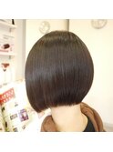 縮毛矯正+前下がりボブ