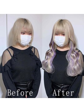 あるじゃんすー 心斎橋店 ミルクティー×ラベンダー#シールエクステ#ブル-シルバ-#心斎橋