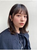 暗髪×ロブ×シースルーバング×オーガニックヘア