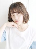 シースルーバングのゆるミックスカール