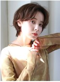 大人可愛い20代30代40代チョコレートブラウンショートボブ