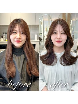 アフロートリノ(AFLOAT Leino) 2wayバング 韓国前髪 シースルー ミディアム レイヤー　顔周り