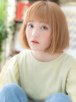 カバーヘア ブリス 大宮西口(COVER HAIR bliss)&nbsp;■ぱっつん前髪ハイトーンカラーミニボブ301大宮10代20代30代
