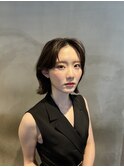 大人かわいい前髪無しタッセルボブくびれボブ/外ハネボブ